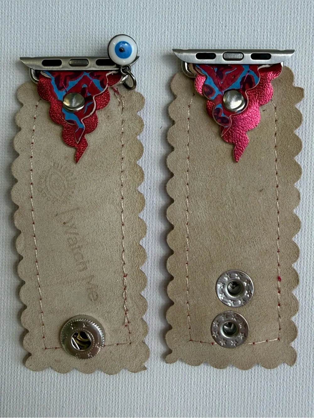Watch Me‎ Creations Authentic Upcycled Tory Burch- Red & Blue Watch Band